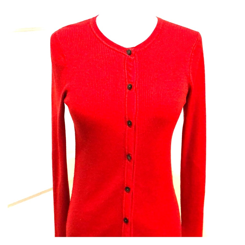 Beautiful red Magaschoni cardigan sweater